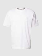 BOSS T-Shirt mit Label-Stitching Modell 'Tames' in Weiss, Größe M