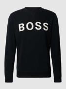 BOSS Orange Sweatshirt mit Label-Print in Black, Größe M