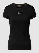 BOSS Orange T-Shirt mit Rippenstruktur Modell 'Esim' in Black, Größe M