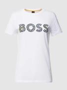 BOSS Orange T-Shirt mit Logo-Print in Weiss, Größe XS