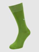 Burlington Socken mit Label-Print Modell 'Lord' in Gruen, Größe 40/46