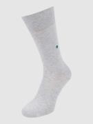 Burlington Socken mit Label-Print Modell 'Lord' in Mittelgrau Melange,...