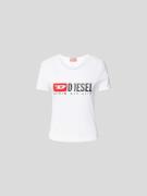 Diesel T-Shirt im Destroyed-Look in Weiss, Größe M