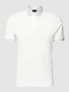 Emporio Armani Poloshirt mit Label-Stitching in Weiss, Größe L
