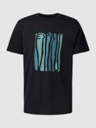 Esprit T-Shirt mit Label-Print in Black, Größe S