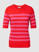 Esprit T-Shirt mit Regular Fit und geripptem Abschluss in Rot, Größe S