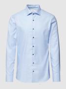 Eterna Slim Fit Business-Hemd mit Strukturmuster in Bleu, Größe 38