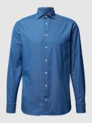 Eton Slim Fit Business-Hemd aus Baumwolle in Blau Melange, Größe 38