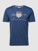 Gant T-Shirt mit Label-Print Modell 'ARCHIVE SHIELD' in Jeansblau, Grö...