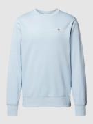 Gant Sweatshirt mit Label-Print in Hellblau, Größe L