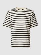 Gant T-Shirt mit Streifenmuster in Offwhite, Größe L