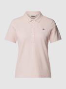Gant Slim Fit Poloshirt mit Label-Stitching in Rosa, Größe S