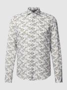 JOOP! Slim Fit Business-Hemd mit Allover-Muster in Gruen, Größe 38