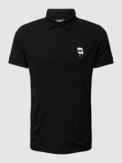 Karl Lagerfeld Regular Fit Poloshirt mit Label-Badge in Black, Größe S
