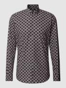 Karl Lagerfeld Business-Hemd mit Allover-Muster in Black, Größe 38
