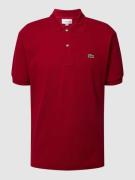 Lacoste Poloshirt mit Label-Stitching in Bordeaux, Größe XS