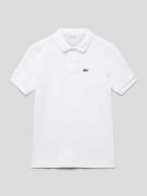 Lacoste Poloshirt mit Label-Stitching in Weiss, Größe 152