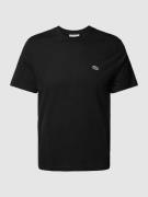 Lacoste T-Shirt mit Rundhalsausschnitt und Label-Stitching in Black, G...