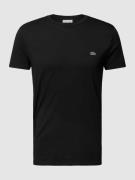 Lacoste T-Shirt in unifarbenem Design Modell 'Supima' in Black, Größe ...
