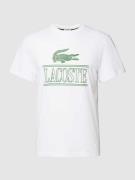 Lacoste T-Shirt mit Label- und Logo-Print in Weiss, Größe M