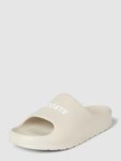 Lacoste Slides mit Label-Print in Offwhite, Größe 40,5