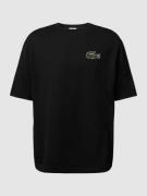 Lacoste Loose Fit T-Shirt mit Label-Stitching in Black, Größe L