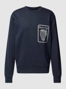Marc O'Polo Sweatshirt mit Label-Print in Dunkelblau, Größe S