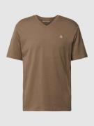 Marc O'Polo T-Shirt mit V-Ausschnitt in unifarbenem Design in Mittelbr...
