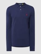 Polo Ralph Lauren Slim Fit Poloshirt mit Label-Stitching in Marine, Gr...