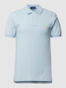 Polo Ralph Lauren Slim Fit Poloshirt mit Logo-Stitching in Hellblau, G...