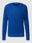 Polo Ralph Lauren Strickpullover aus Baumwolle mit Zopfmuster in Blau,...