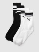 Puma Socken mit Kontraststreifen im 4er-Pack in Black, Größe 39/42