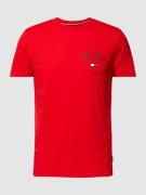 Tommy Hilfiger T-Shirt mit Label-Print in Hellrot, Größe M