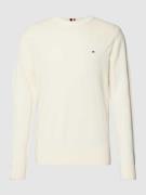 Tommy Hilfiger Strickpullover mit Label-Stitching Modell 'CHAIN' in Of...