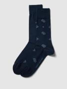 Tommy Hilfiger Socken mit Allover-Logo-Muster im 2er-Pack in Dunkelbla...