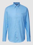 Tommy Hilfiger Regular Fit Business-Hemd mit Logo-Stitching in Blau, G...
