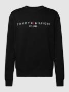Tommy Hilfiger Sweatshirt mit Logo-Stitching in Black, Größe XXL