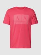 ARMANI EXCHANGE T-Shirt mit Label-Print in Koralle, Größe M