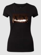 ARMANI EXCHANGE T-Shirt mit Paillettenbesatz in Black, Größe XS