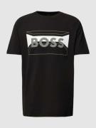 BOSS Green T-Shirt mit Label-Print in Black, Größe S