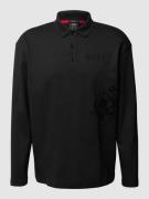 BOSS Green Relaxed Fit Poloshirt mit Motiv-Print in Black, Größe M