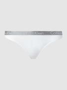 Calvin Klein Underwear String mit Logo-Bund in Metallicoptik in Weiss,...