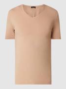 Hanro T-Shirt mit V-Ausschnitt in Beige, Größe M