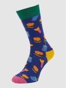 Happy Socks Socken mit Allover-Muster Modell 'BURGER' in Marineblau, G...