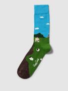 Happy Socks Socken mit Allover-Print Modell 'Little House' in Blau, Gr...