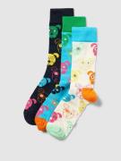 Happy Socks Socken mit Allover-Motiv-Print  Modell 'Mixed Dog' im 3er-...