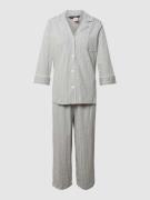 Lauren Ralph Lauren Pyjama mit Streifenmuster in Mittelgrau, Größe XS