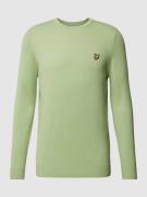 Lyle & Scott Strickpullover mit Motiv-Patch in Gruen, Größe M