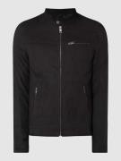 Jack & Jones Jacke mit Biker-Look Modell 'Rocky' in Black, Größe M