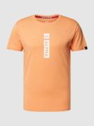 Alpha Industries T-Shirt mit Label-Print in Orange, Größe M